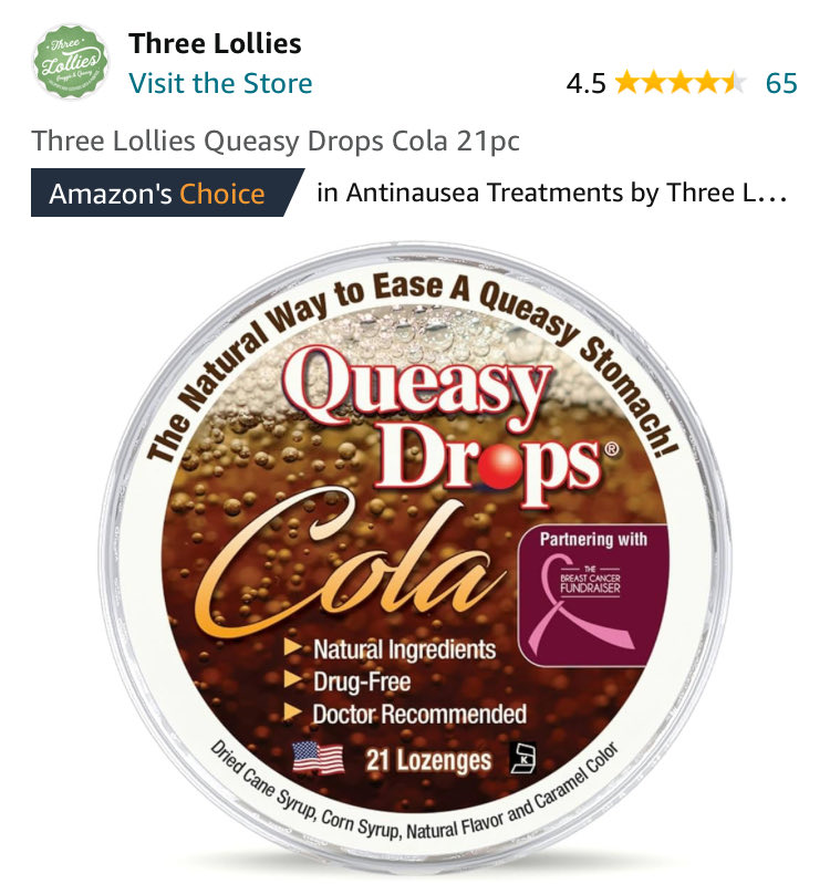 @katievscancer @ThanksCancer I use queasy drops. They are all natural and I find they work well. I like the cola ones. There are other choices and I get them on Amazon.