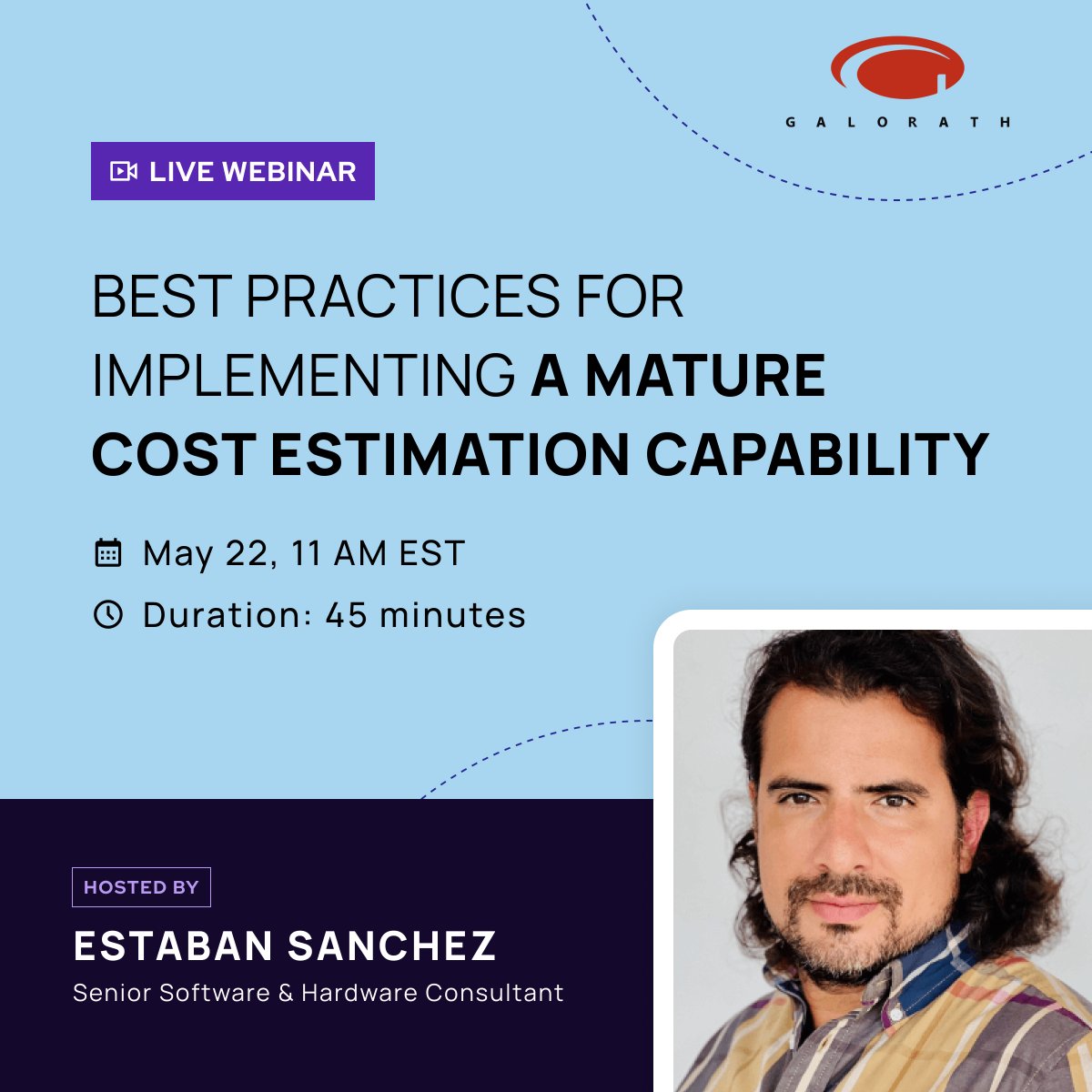 Unlock the Secrets of Mature Cost Estimation! 🚀
Join us for an exclusive webinar with Esteban Sanchez, Galorath's Senior Software &amp; Hardware Consultant, on May 22 at 11:00 am EST.
galorath.com/events/webinar…