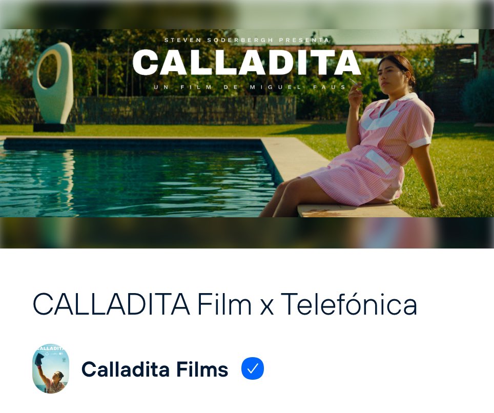 Para celebrar el estreno de CALLADITA en cines este viernes 17, nos hemos aliado con Telefónica para lanzar 50 NFTs conmemorativos, que darán acceso a contenidos exclusivos del making of. colecciones.tu.com/es/collections…