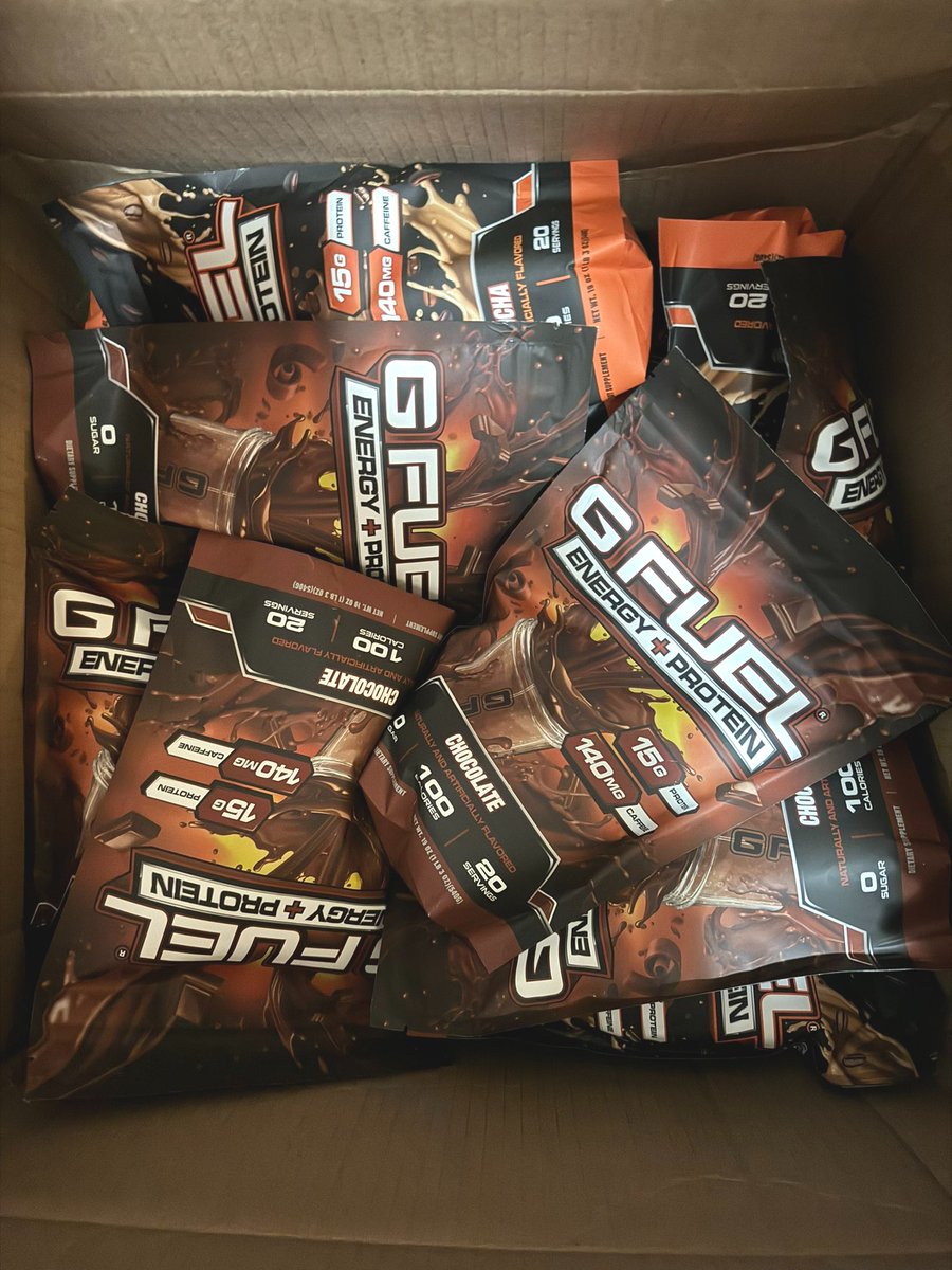 Anyone need a #GFUEL Energy + Protein Supply Drop? 👀📦👇🍫