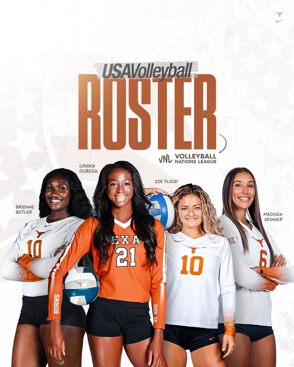 4️⃣ Longhorns ready to compete for @USAVolleyball! #HookEm