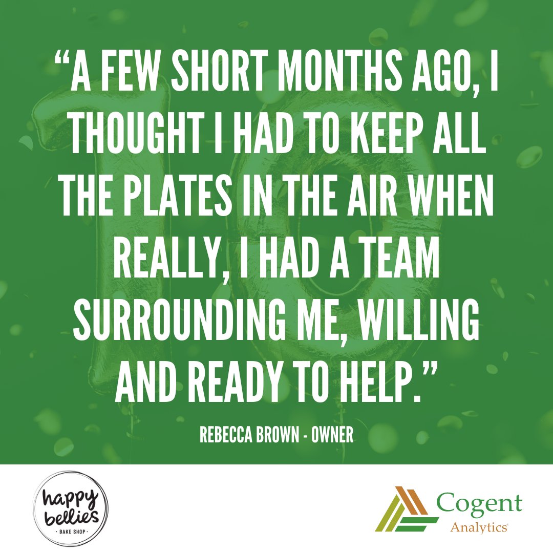Discover the stories of those we serve. Today, we shine a spotlight on Happy Bellies Bake Shop.  Thank you for choosing Cogent Analytics as your trusted partner. To read more, click here: ow.ly/7Cki50RG3xG #businessgrowth #businessconsulting #RaiseOthersUp