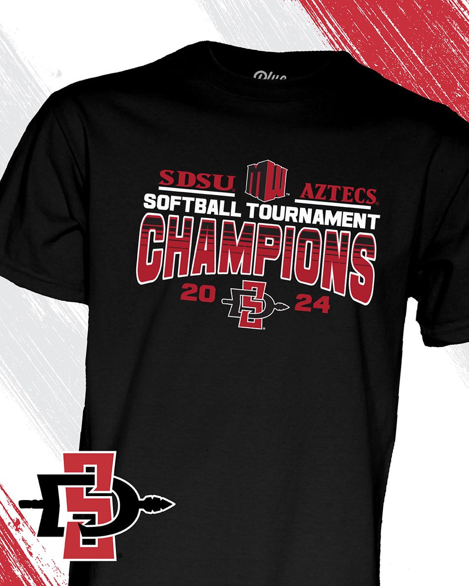 Another big congrats to @AztecSoftball, this time for winning the Mountain West Conference tournament this weekend! 👑 Show your support by getting your Aztec Softball MWC Tournament Champs Tee! Available online at shopaztecs.com and in-store this week. ❤️ @GoAztecs