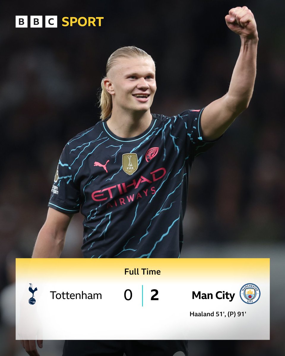 City are just one win away from winning a fourth Premier League title in a row. Spurs' defeat also means Aston Villa have qualified for the Champions League and will play in Europe's top competition for the first time since 1983. #BBCFootball #TOTMCI
