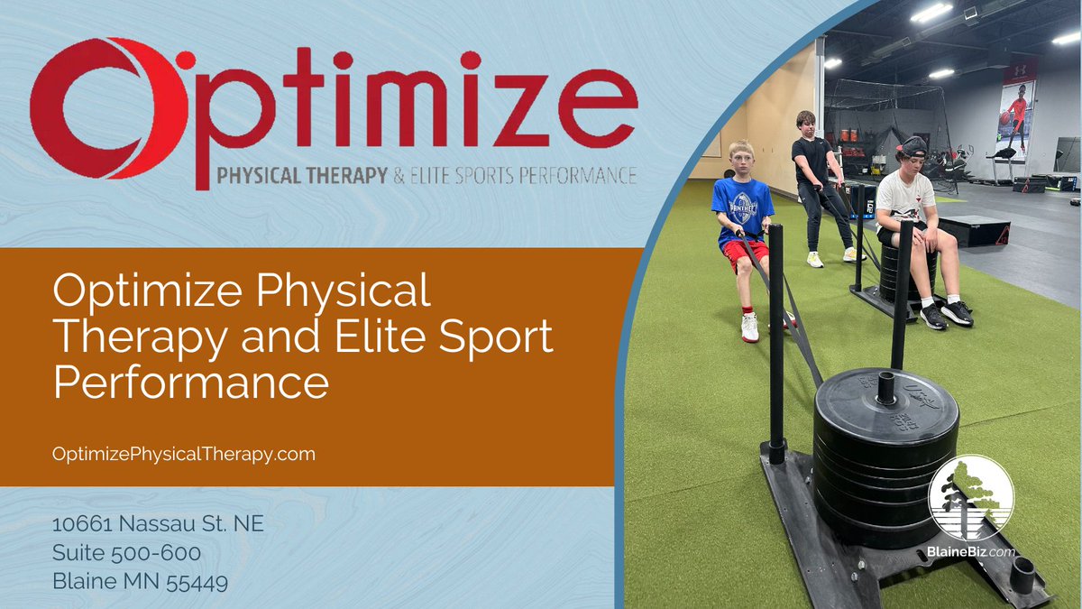 Blaine celebrates Small Business Month by showcasing local gems like Optimize Physical Therapy! From PT to sports training, they focus on personalized care and peak performance. Discover more at 10661 Nassau St. NE, Suite 500-600 or Optimizephysicaltherapy.com