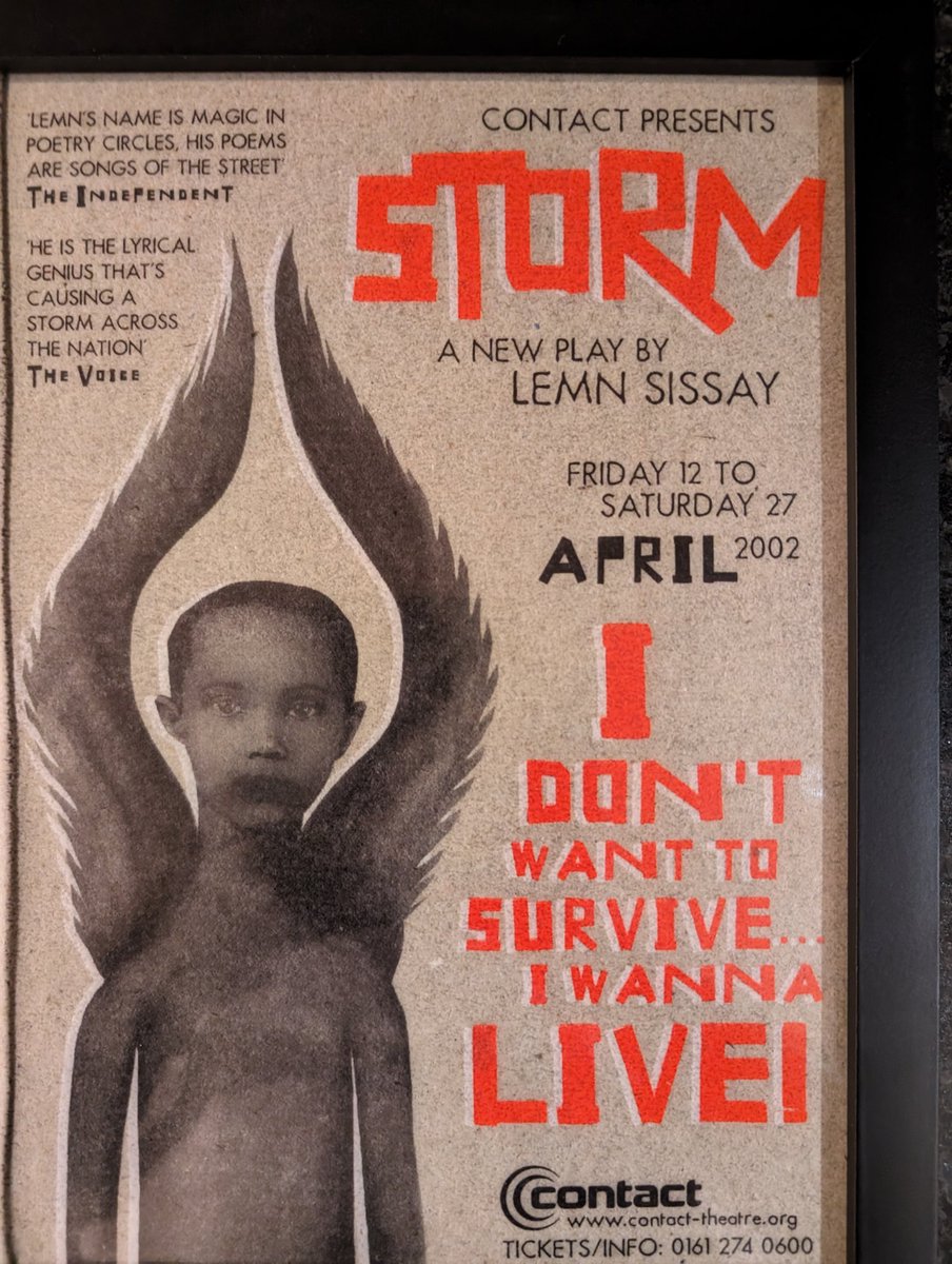 This is Arun Ghosh in my place . Arun plays clarinet with Anoushka Shankar. He brought this poster for a play I wrote in 2002. On the poster are the words 'I don't want to survive, I want to live'. The line is used years later in Steve McQueen's '12 years a Slave'.