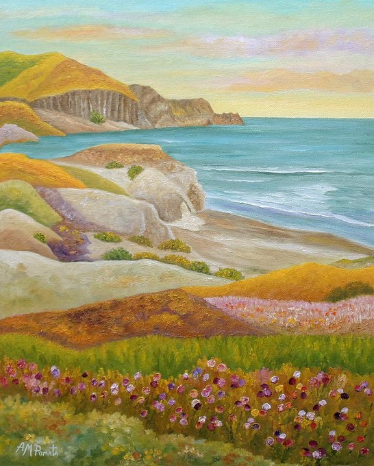 This is my painting 'Prairie By The Sea'.