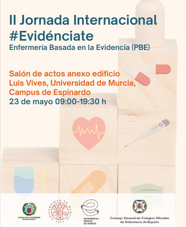 Facultad de Enfermería. Universidad de Murcia (@umuenfermeria) on Twitter photo II Jornada Internacional de Enfermería Basada en la Evidencia (PBE), organizada por la <a href="/umuenfermeria/">Facultad de Enfermería. Universidad de Murcia</a> y el <a href="/coemur/">Enfermeras Región de Murcia</a>, y en la que colabora el <a href="/CGEnfermeria/">Consejo General de Enfermería</a>.
👉 Consulta el programa e inscríbete en la sección "Congresos y jornadas" de la web del Colegio de Enfermería.
@umu
@daenfe II Jornada Internacional de Enfermería Basada en la Evidencia (PBE), organizada por la <a href="/umuenfermeria/">Facultad de Enfermería. Universidad de Murcia</a> y el <a href="/coemur/">Enfermeras Región de Murcia</a>, y en la que colabora el <a href="/CGEnfermeria/">Consejo General de Enfermería</a>.
👉 Consulta el programa e inscríbete en la sección "Congresos y jornadas" de la web del Colegio de Enfermería.
@umu
@daenfe