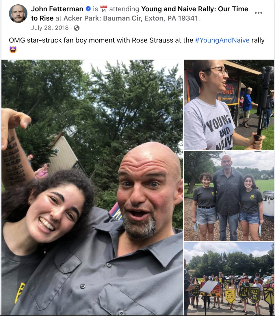 tbt to 2018 version of @JohnFetterman who rallied with young people to stop fracked gas pipelines 🥲