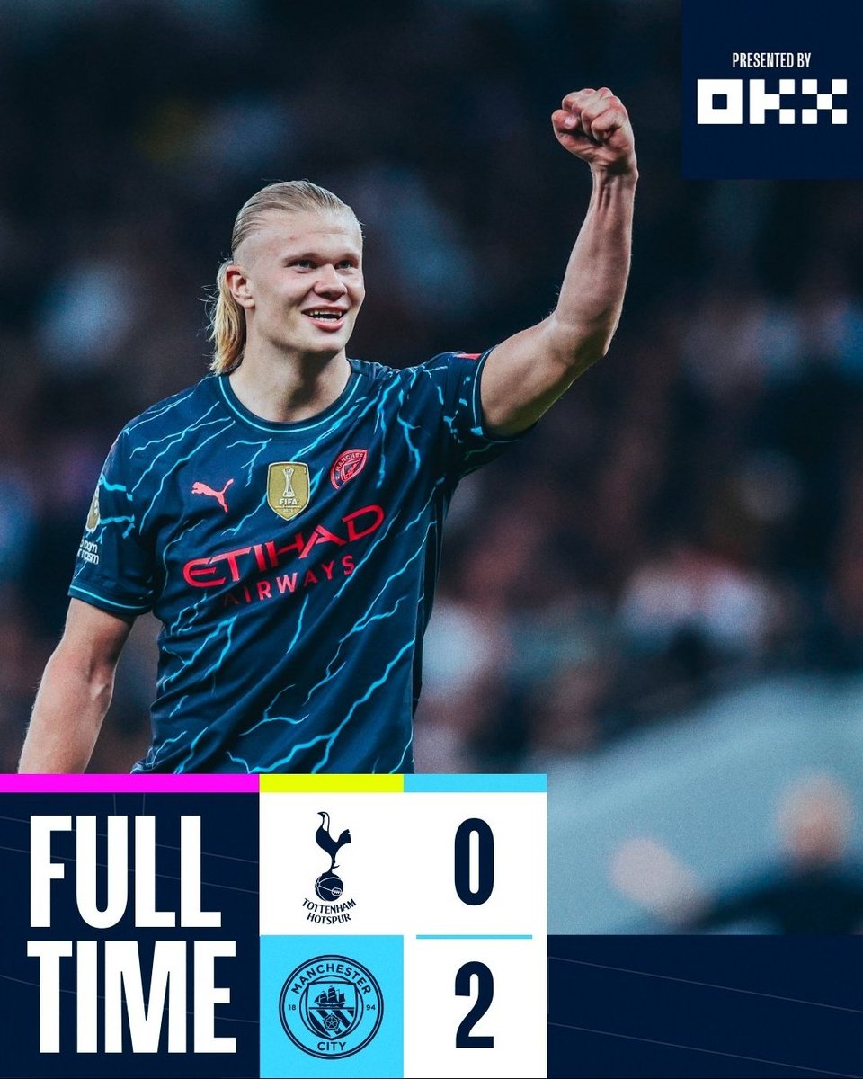 FT: Tottenham 0 - 2 Manchester City #TOTMCI