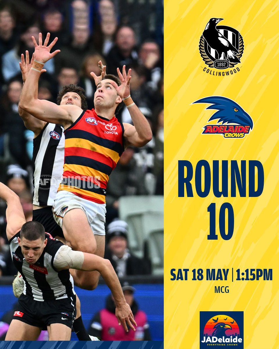 Adelaide travel to the MCG for the first time in 2024

◉ What changes would you make?
◉ Score predictions?

#AFLPiesCrows #WeFlyAsOne