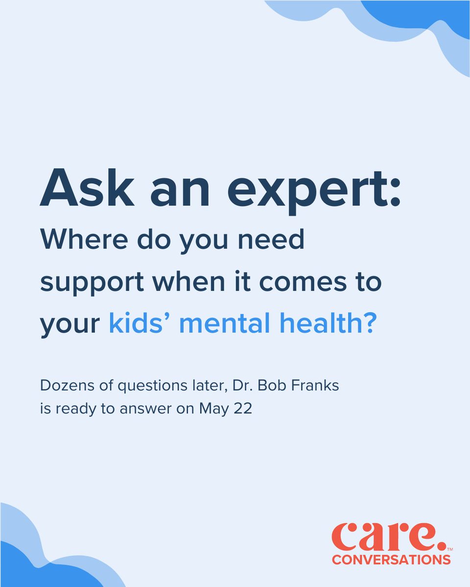 CareDotCom's tweet photo. Don't miss this! Join Dr. Bob Franks, President and CEO of The @BakerCntr and faculty member at @harvardmed, for Raising Resilient Kids: Children’s Mental Health in Today’s World on May 22 at 12 PM EST. Sign up now for the chance to ask YOUR questions: https://t.co/4ZnGpjJwHd https://t.co/hL2DxamAFD