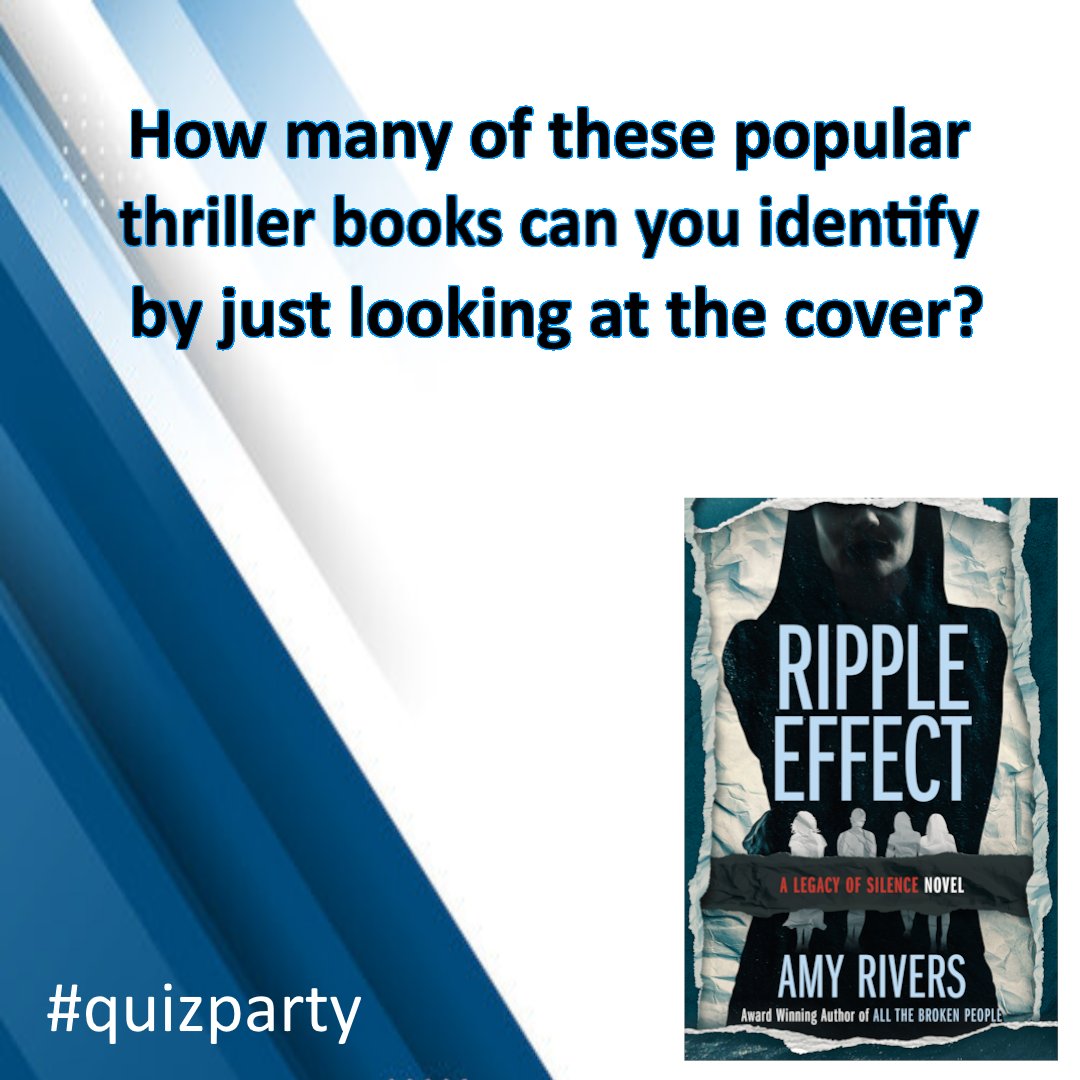 Don't judge a book by its cover. Or should you? How many of these popular thriller books can you identify by just looking at the cover? 
buzzfeed.com/thebookishalix…

#quizparty #amyrivers #psychologicalthriller #mystery #rippleeffect #legacyofsilence