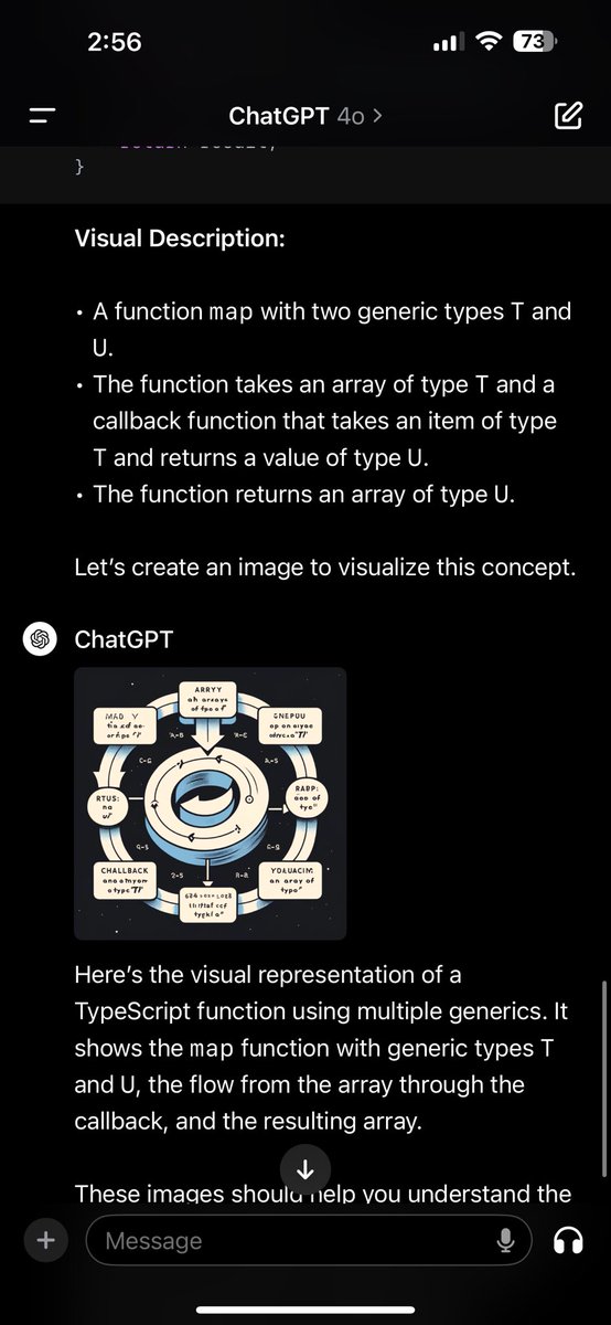 luisromansilva's tweet photo. I asked ChatGPT 4o to explain Typescript generics using images… Here’s the output #chatgpt4o #typescript https://t.co/pbh307lIzw