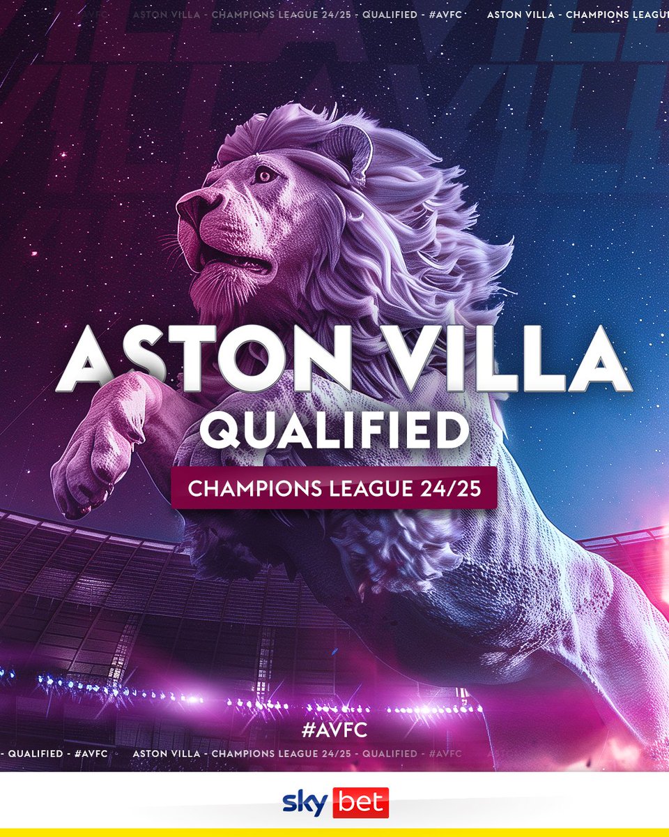 Premier League top four spot confirmed ✅ @AVFCOfficial will play in European football's top competition for the first time since 1982/83 🏆 What a job Unai Emery has done at Villa Park 👏 #AVFC