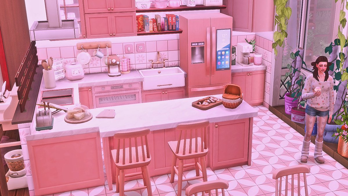 Necesito la ayuda de los que saben! Perdí esas paredes y el suelo de la cocina, y no se de quien es el cc o donde encontrarlo 🥺Si alguien los conoce y pasa el link, estaré muyyyy agradecida!! #sims4cc #Sims4