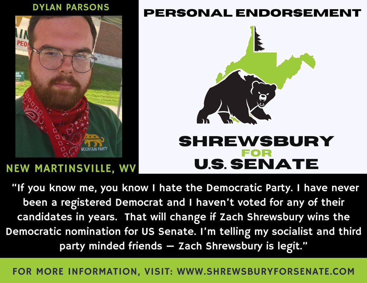 <a href="/parsonsforwv/">Dylan Parsons</a> puts in the work to give West Virginians more choice and that is important work in any democracy. Thank you so much for your support, Dylan, and for putting people first.