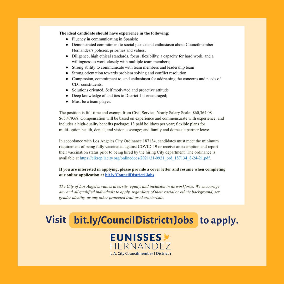 cd1losangeles's tweet photo. #TeamCD1 is growing! We're looking for a District Office Liaison who can support our efforts in connecting constituents to the resources and services they need. The application closes Friday, May 31st.
Apply today! https://t.co/8mSU2pqFWp https://t.co/VlqZ6KeAzJ