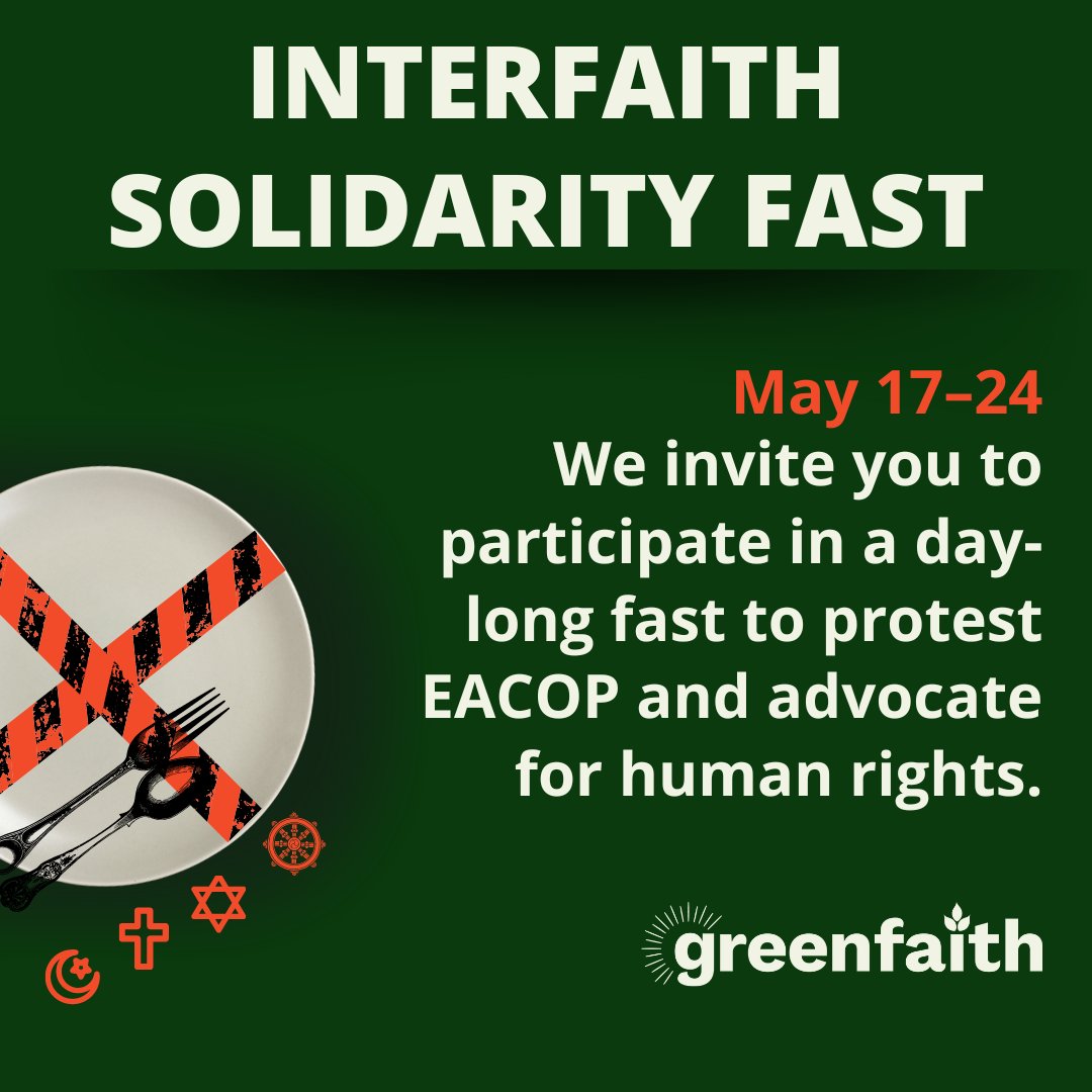 Join us in solidarity as we embark on a meaningful fast to demand the protection of human rights in Uganda and Tanzania and an immediate halt to the EACOP project. 🌍🙏 Together, we can make our voices heard! ✊ #Faiths4Climate #StopEACOP actionnetwork.org/forms/interfai…