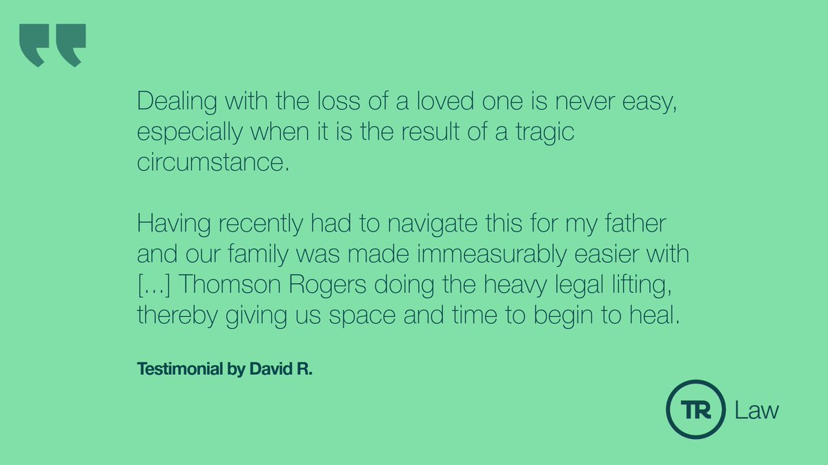 Thank you for sharing your experience with us, David. We're truly grateful that you trusted us during such challenging times.
#ClientTestimonial #LegalMatters #ThomsonRogers