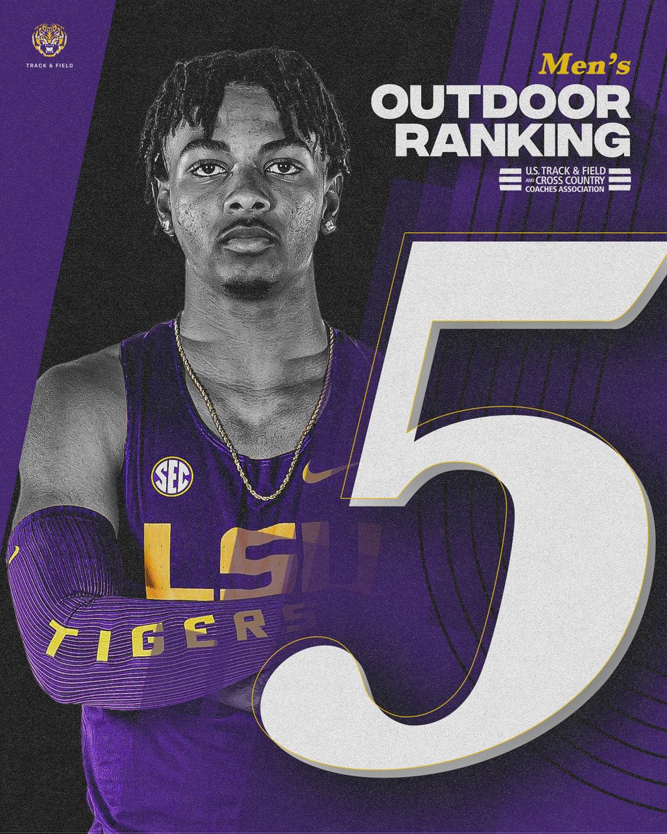 The LSU men sit at 𝐍𝐨. 𝟓 in the nation in the latest edition of the USTFCCCA TFRI. 📄 lsul.su/3V0nrMt
