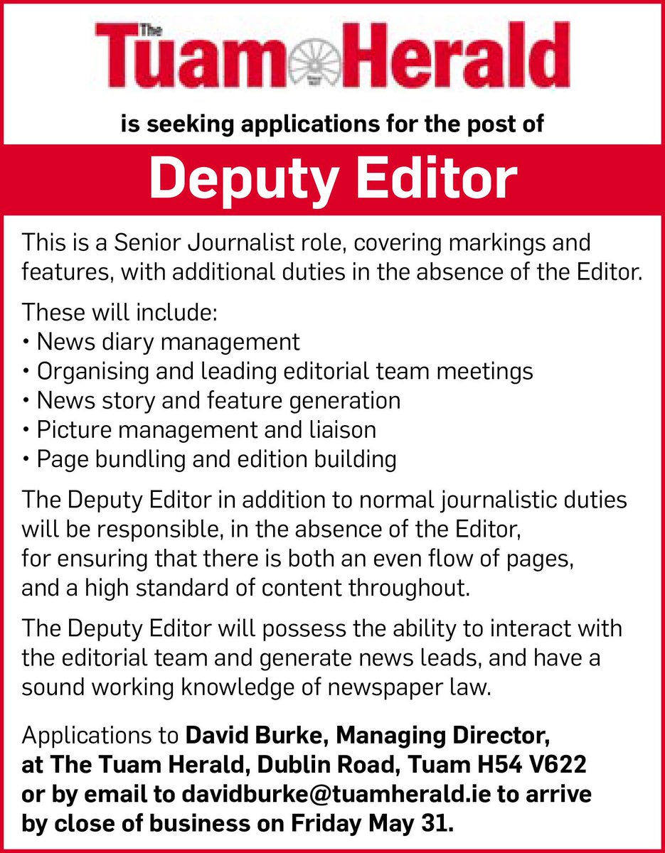 We’re #hiring. If you’re interested in becoming part of our newsroom team, we’d love to hear from you. Job details below #journojobs #jobs #localnews #journalism #mediajobs