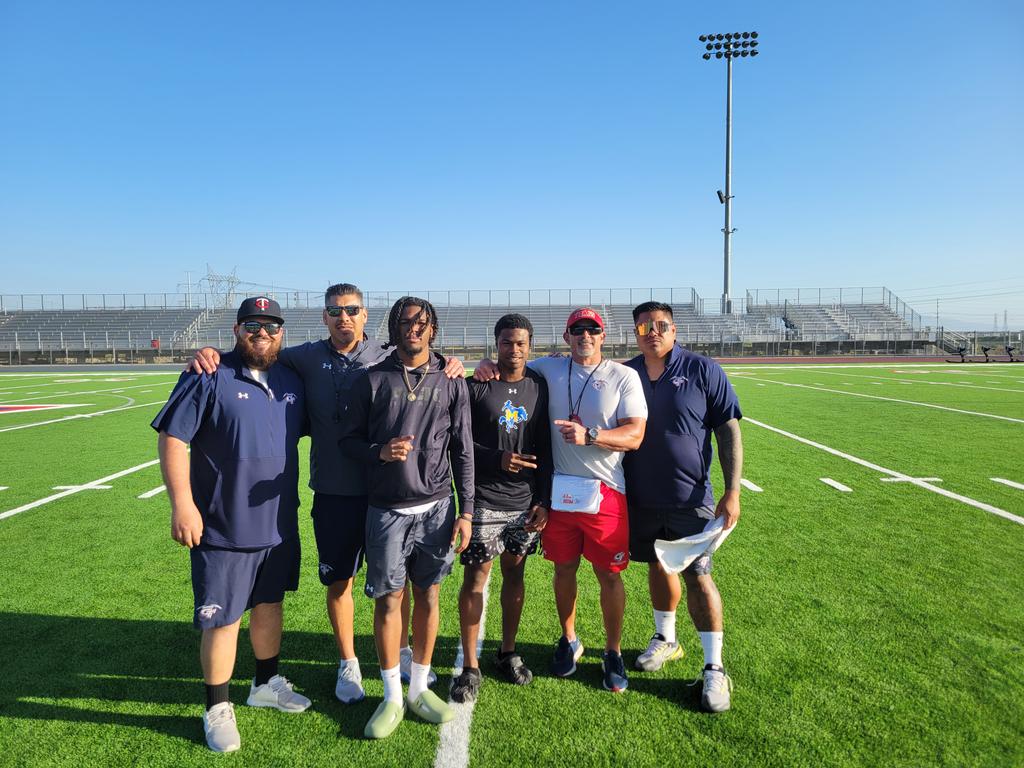 Always a pleasure to have our former dudes come back to visit us. Both of these young men are sloted to be major players this season at Colorado State Pueblo/ Mc Neese State. We are proud of your efforts and resilience. @CoachGomez91 @CoachImbach24 @coachleon92 @ColonyTitans_FB