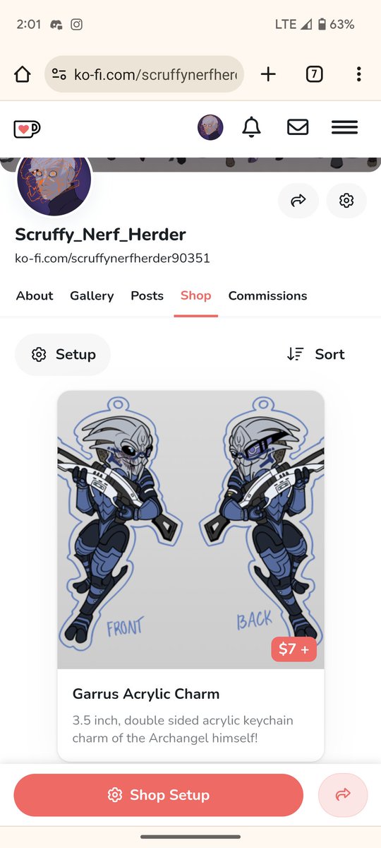 🚨🚨For those interested!!🚨🚨
The Garrus charm is now up on my Ko-Fi! The other designs will come out later as this is a soft launch 🩵