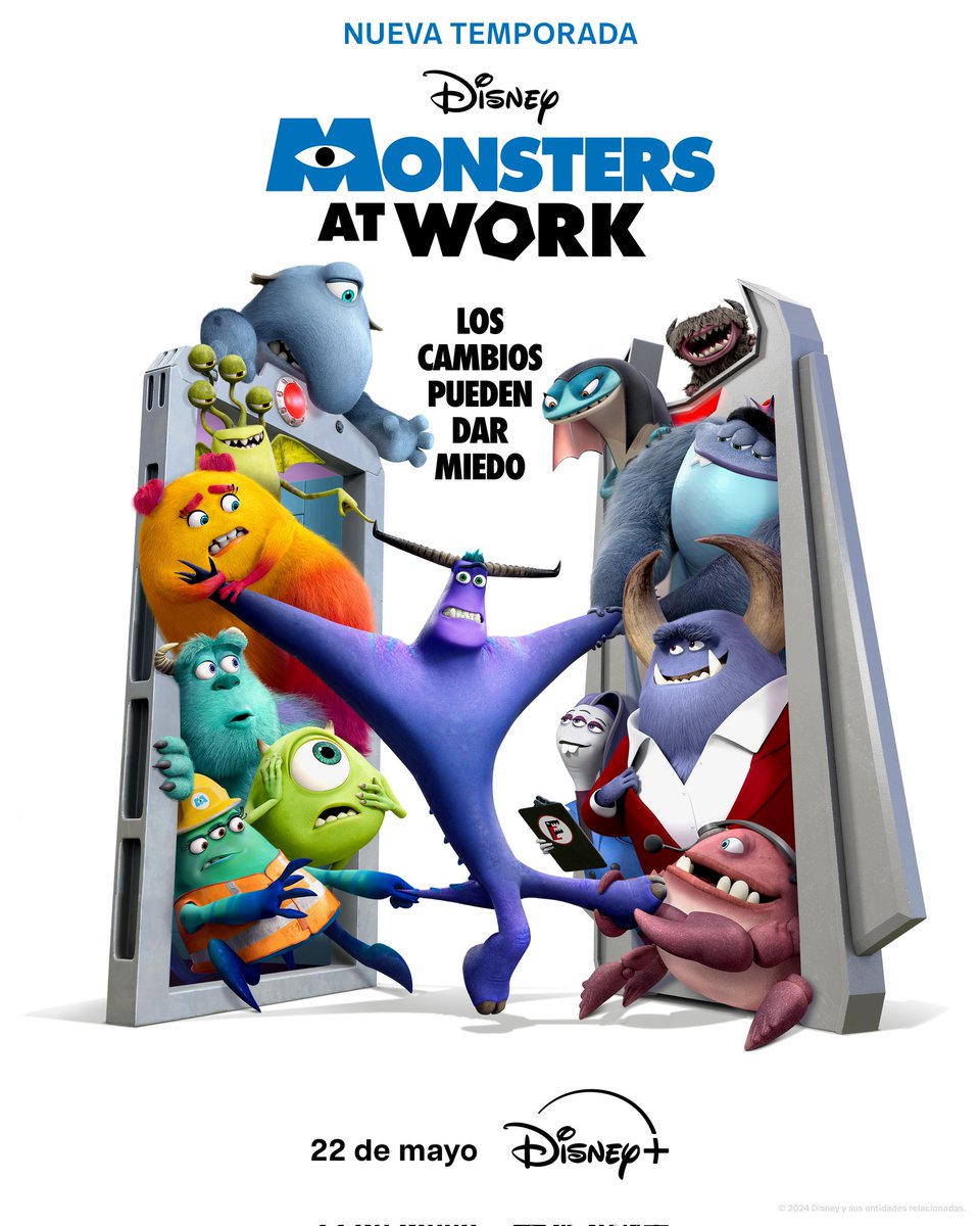 Los cambios pueden dar miedo. #MonstersAtWork nueva temporada. Estrena el 22 de mayo en #DisneyPlus.