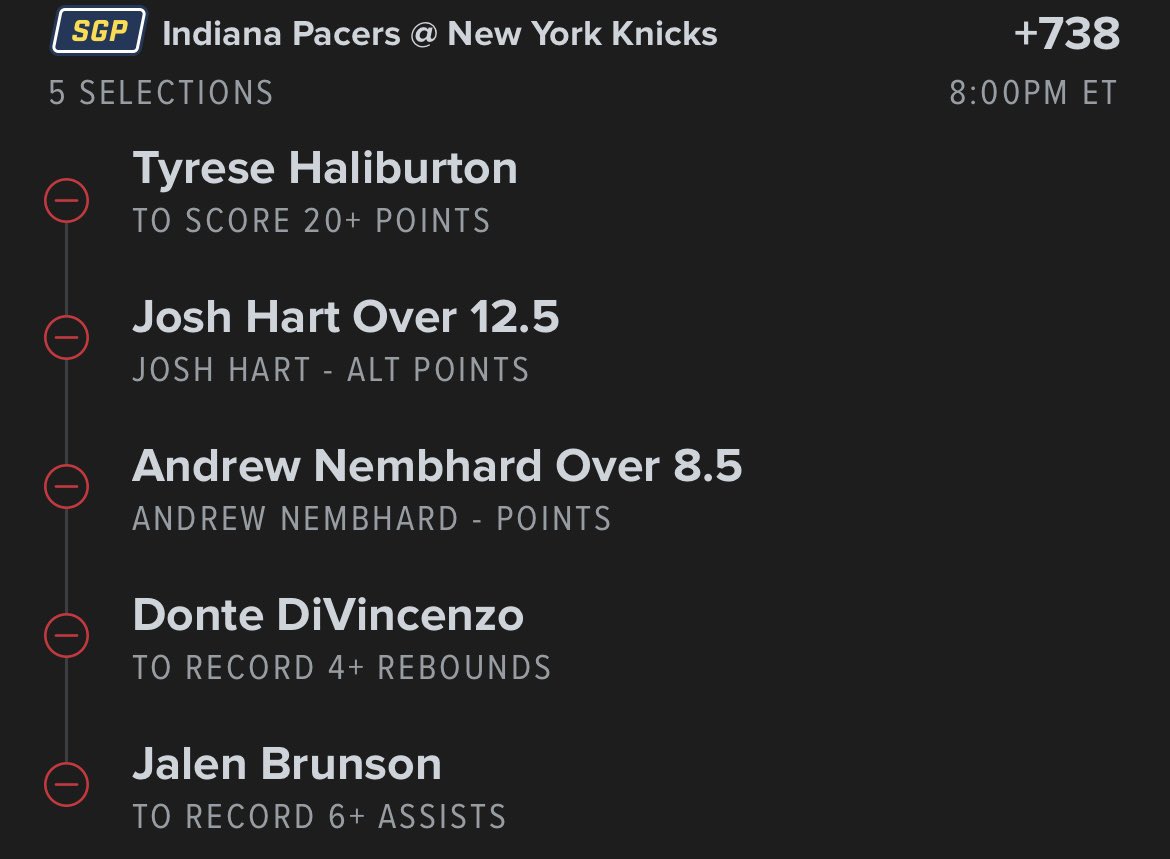 +738 Pacers/Knicks #NBA PARLAY

#GamblingX 🔥