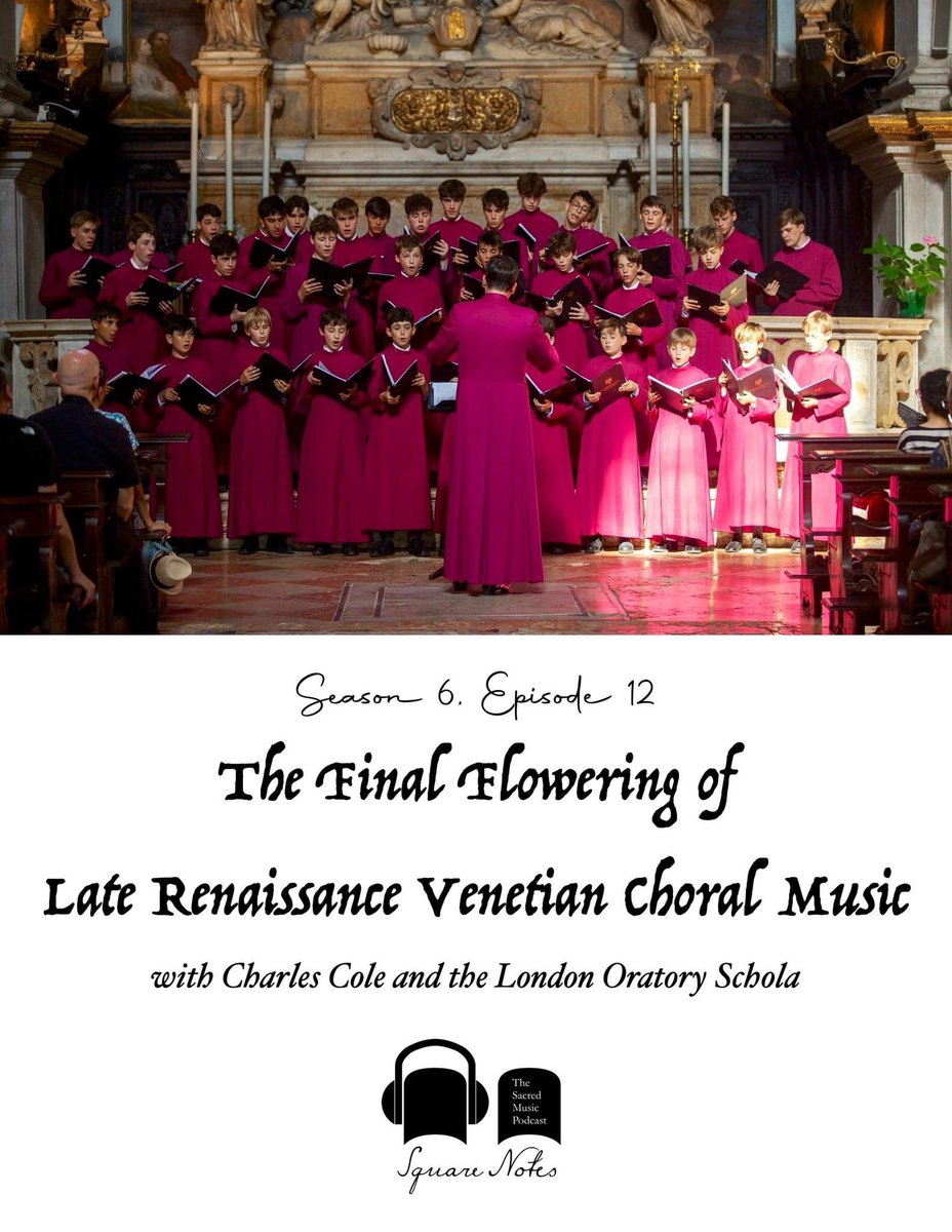 The latest episode of Square Notes, the Sacred Music Podcast, features the Director of the Schola discussing Venetian choral music and the particularly fertile atmosphere at St. Mark's Basilica in Venice at the end of the 16th century. youtube.com/watch?v=AKmtF7…