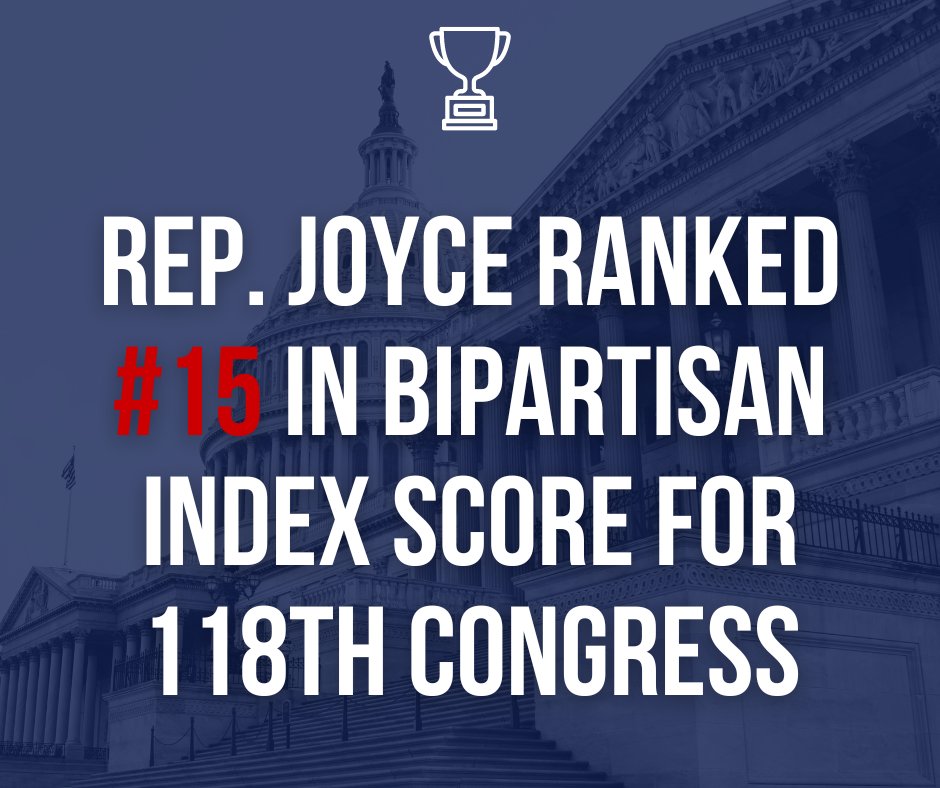 I am honored to be ranked #15 out of 436 members on the Lugar Center’s bipartisan index for the 118th Congress! Since I came to Congress, I have consistently worked across the aisle to deliver results for #OH14.