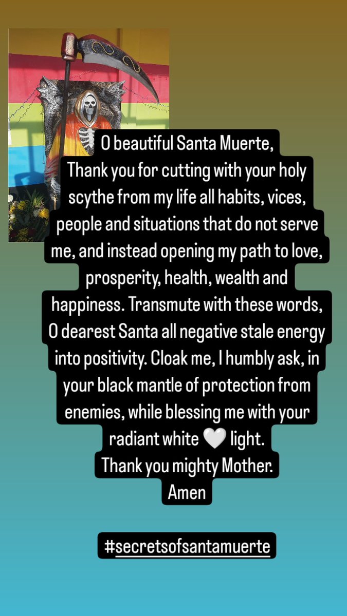 Prayer to Santa Muerte 

#prayer #dailyprayer #secretsofsantamuerte