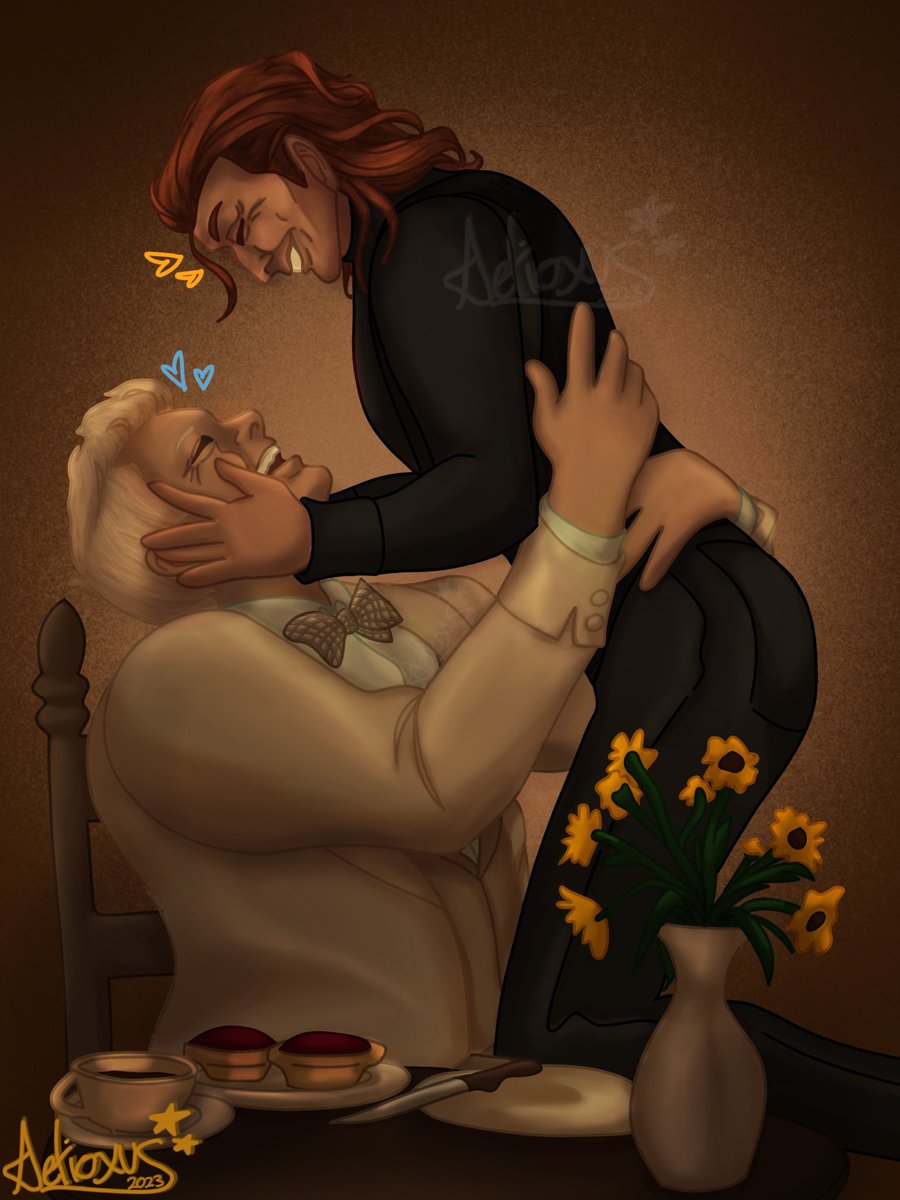 Testing this out + reposting one of my fave/best arts to see if it does better ‼️

#goodomens #ineffablehusbands #digitalart #arttwt