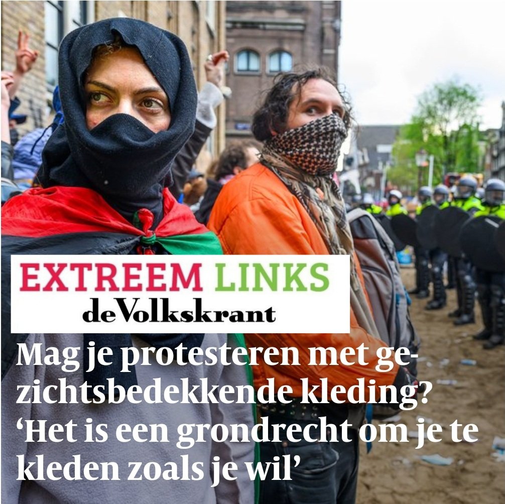 Kijk hoe stinkende linkse media (#Volkskrant) de gemaskerde terror demo's weer verdedigen. Iedereen met gezond verstand weet gewoon dat dit heel fout is! #UvA #op1 #Renze #Formatie