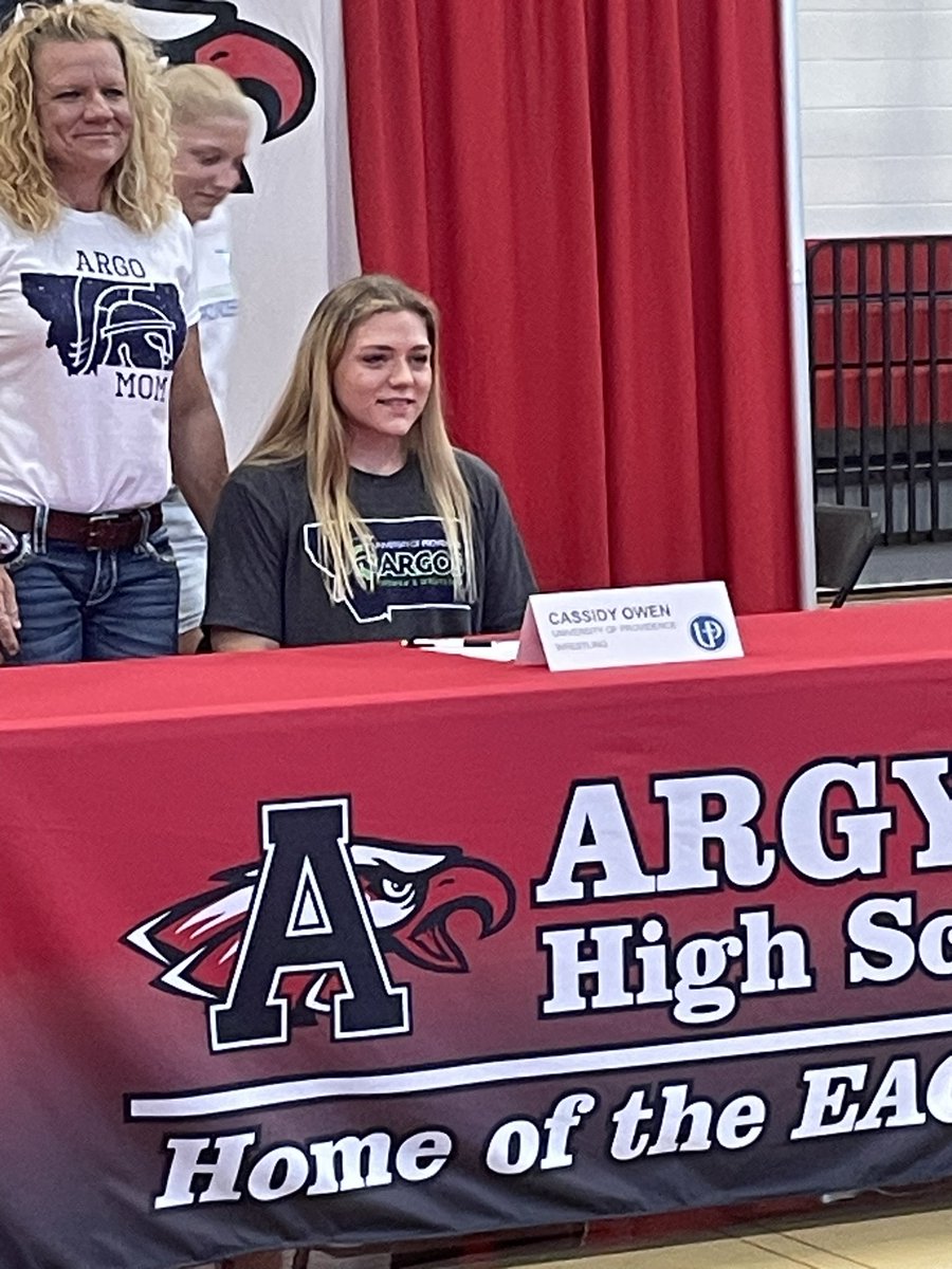 Cassidy Owen at signing day. Committed to University of Providence. So proud of her!