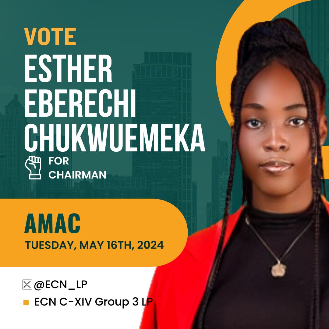 ECN_LP's tweet photo. "Follow who know road" rings true as we navigate the path to a better AMAC. On May 16, 2024, support Esther Eberechi, a candidate of the Labor Party, to lead with empathy and serve with integrity. 
#Esther4AMAC
#Esther4All
#ElectoralCollegeNigeria
@ECN_LP
@electoralcollng https://t.co/gBcN4VZabW