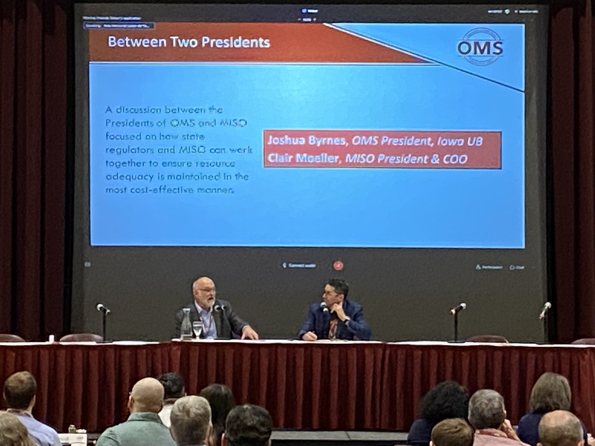 MISO's President & COO Clair Moeller sat down with OMS President Joshua Byrnes at the OMS Resource Adequacy Summit to explore collaborative strategies to ensure resource adequacy is maintained in a cost-effective manner. #gridofthefuture #resourceadequacy