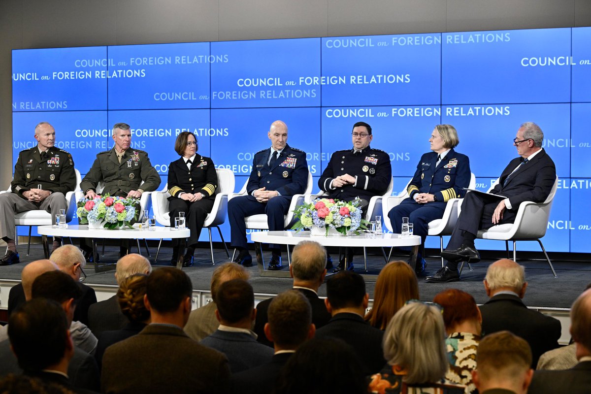 Thank you to @CFR_org for hosting another fantastic panel with each of my fellow military service chiefs. Our discussion highlighted that our Joint Force stands ready to tackle any challenge that comes our way. #PartnerToWin