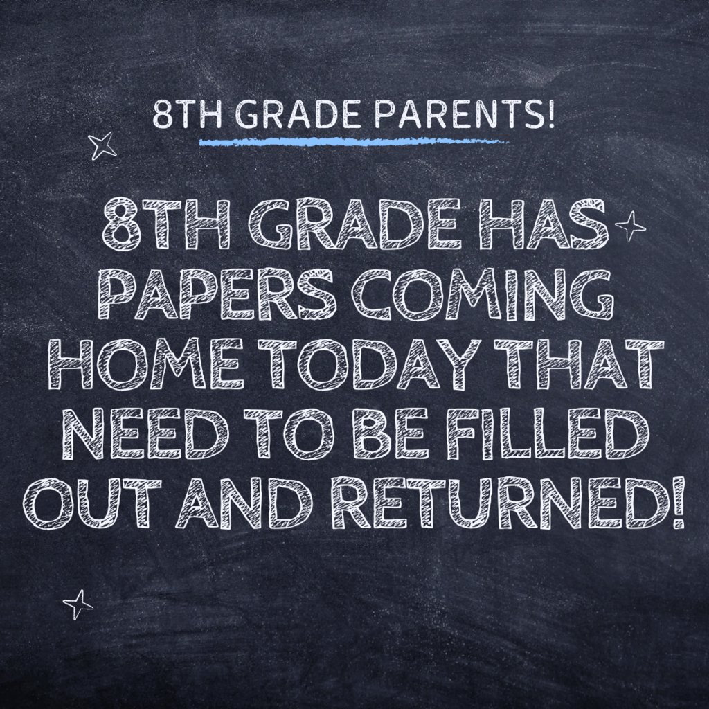 8TH GRADE PARENTS!!!! 

Today your child met with Mrs. Cervantes to go over their pathway to graduate. They will be bringing this paper home for you to go over with together. Please fill out the form and return to Mrs. Cervantes by Thursday, May 16th.