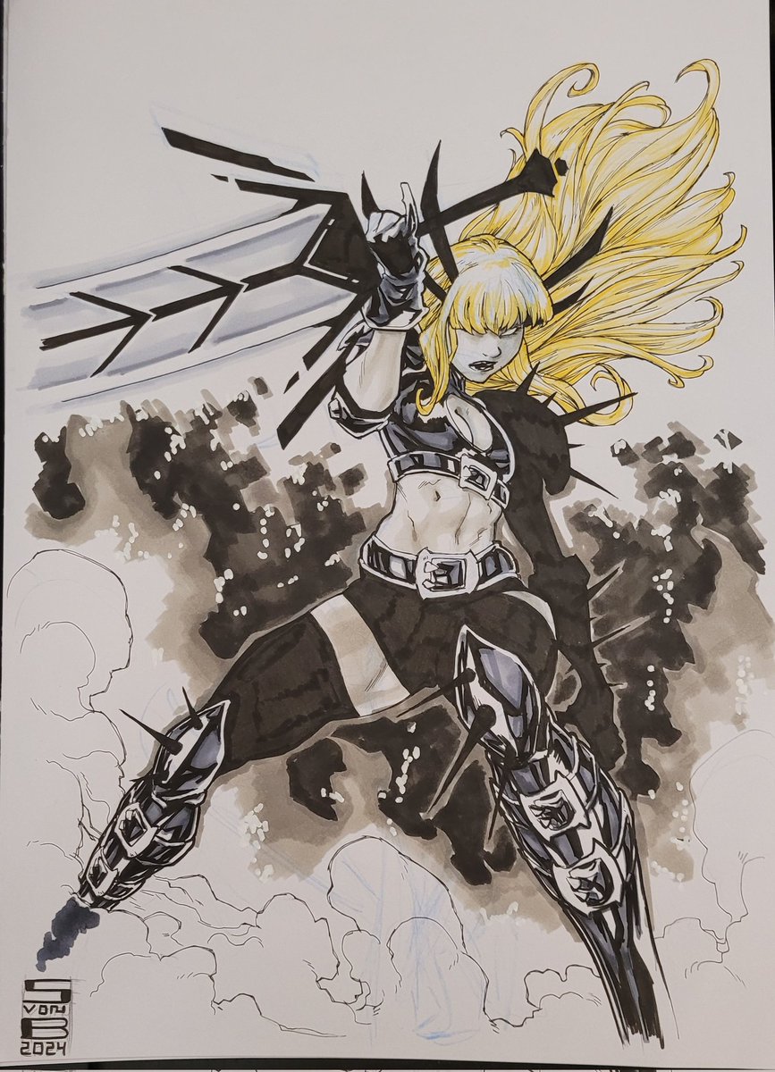 I also drew Magik. I dunno if the sword is crooked or if it's just the paper. Traditionalm is wild, man.