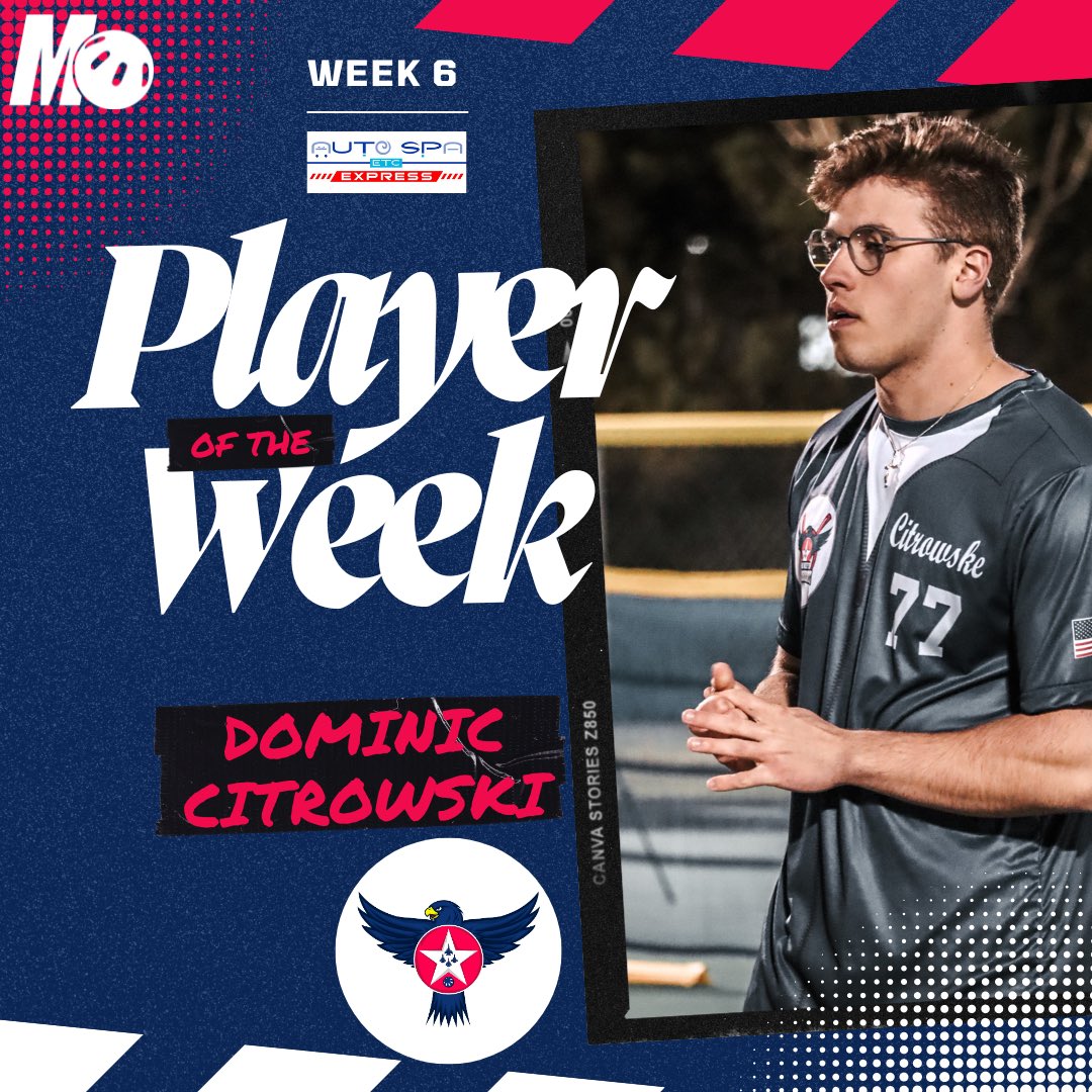 🚨POTW🚨
Your Week 6 Player of the Week presented by @AutoSpaEtc 
Dominic Citrowski

For the 2nd time this season Dominic has earned the POTW nod! Dom tallied 3 homers as well as throwing a no hitter despite giving up 1 run.  

#mowiff #wiffleball #season4 #week6 #playeroftheweek