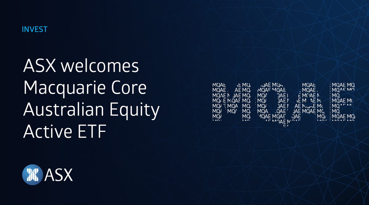 ASX welcomes Macquarie Core Australian Equity Active ETF. Congrats @Macquarie on MQAE being admitted to ASX! We wish you well for the future. bit.ly/3WyeOKi #ASXBell