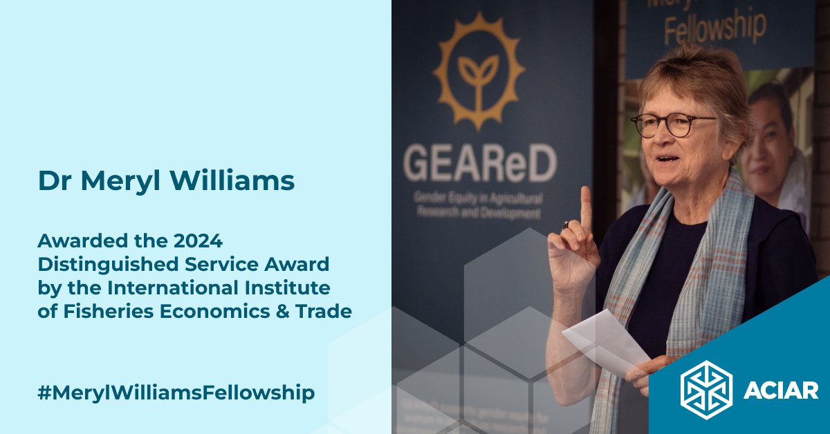 🎉 Congrats to Dr Meryl Williams, on receiving the 2024 Distinguished Service Award from @IIFETorg. The award is a testament to Dr Williams' profound impact & commitment to #sustainablefisheries management & #genderequality. 

Read more bit.ly/3UEXLDH

@GEAReDglobal