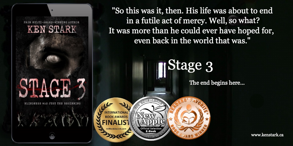 'Great descriptive writing, great characters, more battle scenes than 300, and swift, captivating twists and turns make this an edgy, engaging read!' Start the Stage 3 series with a FREE download! author.to/kenstark #mustread #zombie #horror #thriller #Free #apocalypse