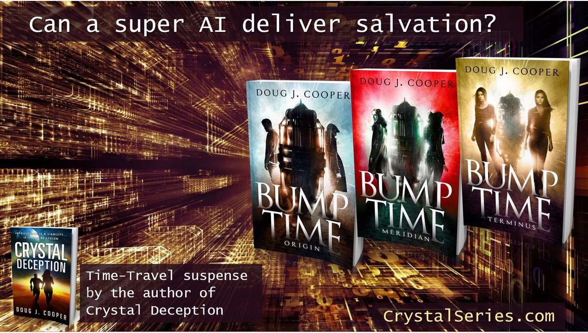 ★★★★★ “Excellent writing and concepts!” BUMP TIME ORIGIN Time-travel Suspense by the author of Crystal Deception Amazon: amazon.com/gp/product/B07… Author Page: crystalseries.com #timetravel #ian1 Books