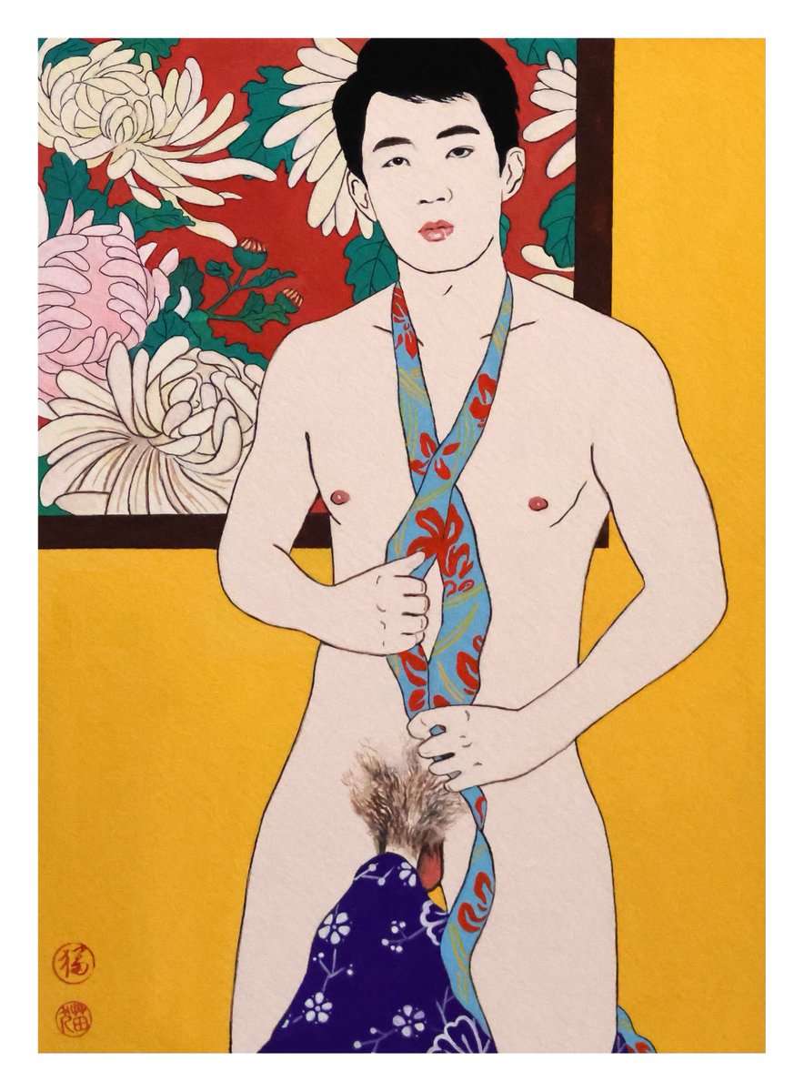 Neko Kiriyama (桐山猫) (@nekokiriyama) on Twitter photo Finally got around to framing this beautiful artwork of the ever enchanting <a href="/FaFiPaPyi/">~chubby cheek ;)</a>
Gouache on paper
2024
#sexyboys #nudity #pornart #flowerart Finally got around to framing this beautiful artwork of the ever enchanting <a href="/FaFiPaPyi/">~chubby cheek ;)</a>
Gouache on paper
2024
#sexyboys #nudity #pornart #flowerart