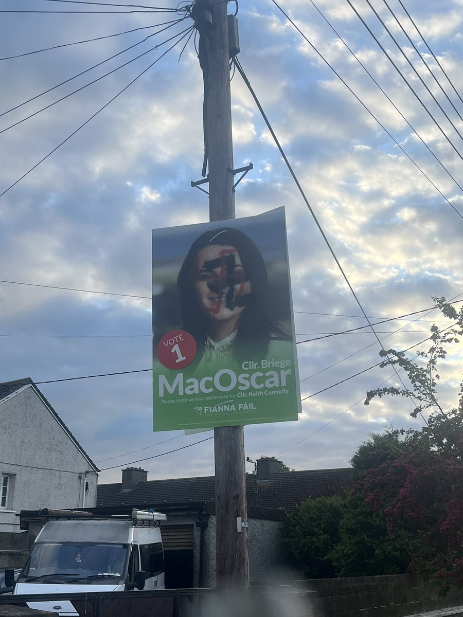 Disappointing to receive a picture of one of my posters defaced with horrible fascist graffiti. It’s an unacceptable attack on the democratic process and also shows zero respect to residents. While it would take a lot more to put me off it’s cowardly and bullying behaviour.