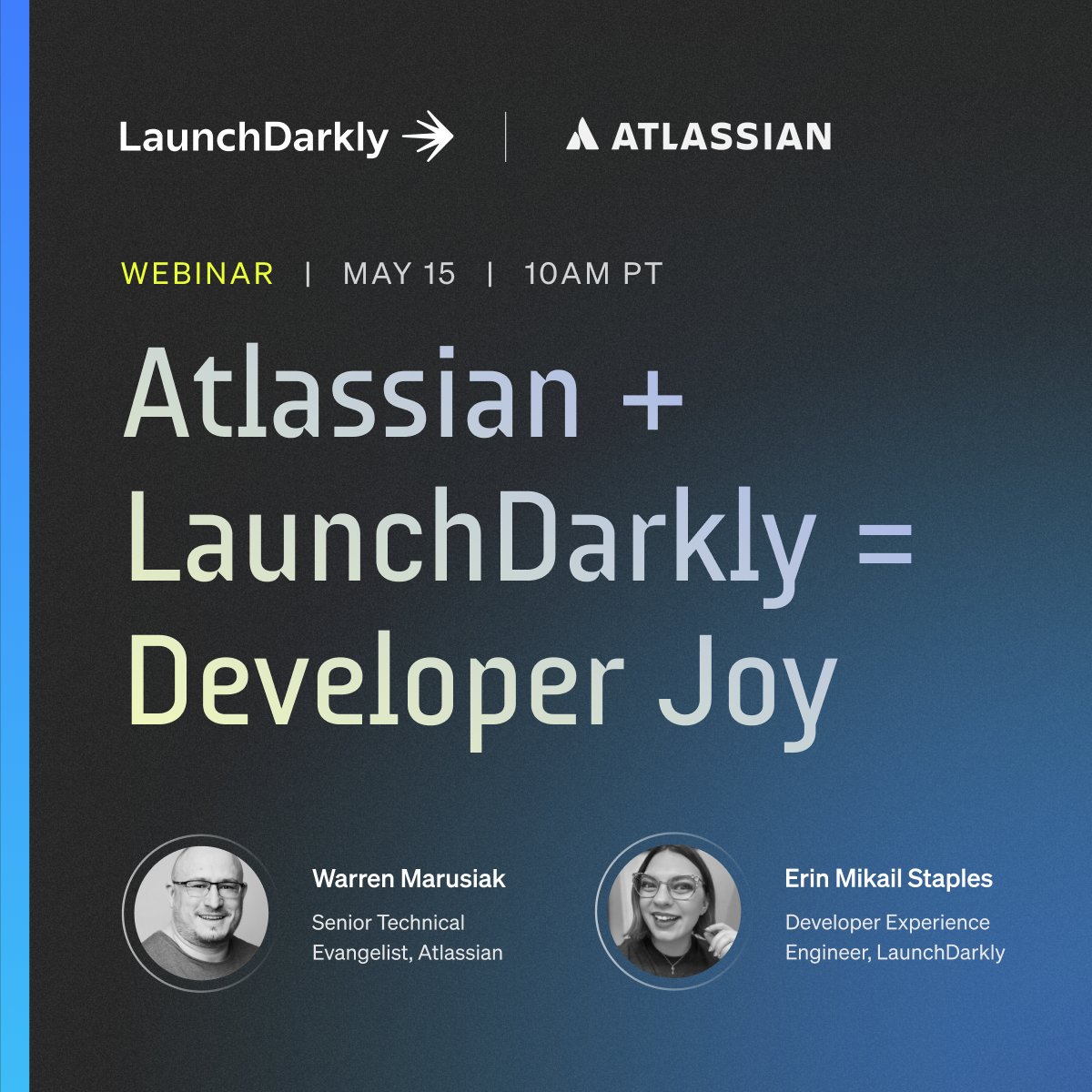 LaunchDarkly's tweet image. Join us tomorrow at a laptop near you! 👩💻
Come learn how @Atlassian and LaunchDarkly work together to improve visibility in feature flag rollout and management using Atlassian Compass and Jira! 🚩 Ft. @erinmikail 🏄♀️
Register now! 👇
launchdarkly.com/webinars/atlas…
