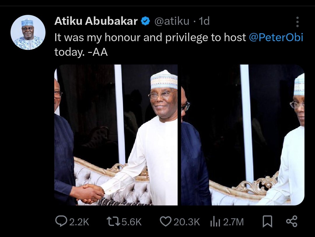 My goodness 🙆🙆🙆, just imagine the impressions. Only H.E Peter Obi can do this. Am glad I am on the right path of history. 

#ThankYouPeterObi
#TinubuMustGo